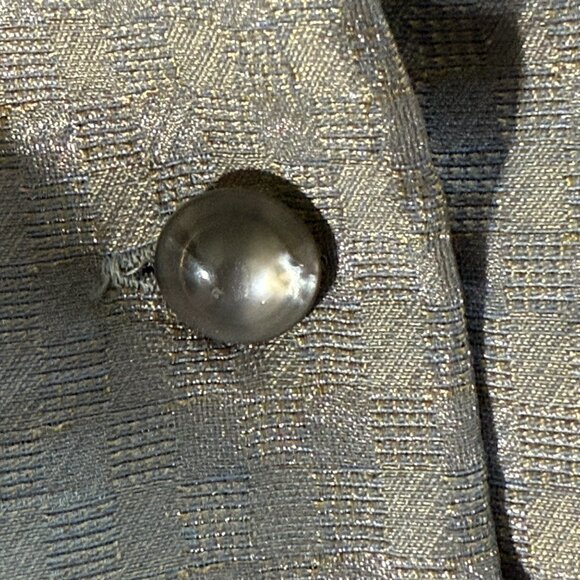 Armani Collezioni Womens Textured Gold Button-Up Blazer Size 8 3/4 Sleeves Italy - Picture 6 of 9